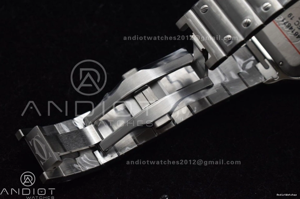 Edition Bracelet 1:1 on Dial Black Best Vibrant 1050 Gray Santos Bezel 40mm MIYOTA SS SS BVF Cartier de 0925